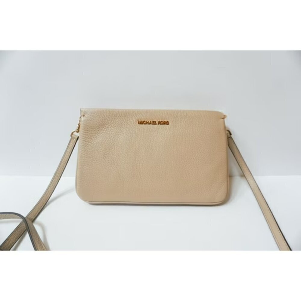 Michael Kors Jet Set Travel LG Triple Gusset Pebbled Leather Crossbody Bag - Picture 1 of 7